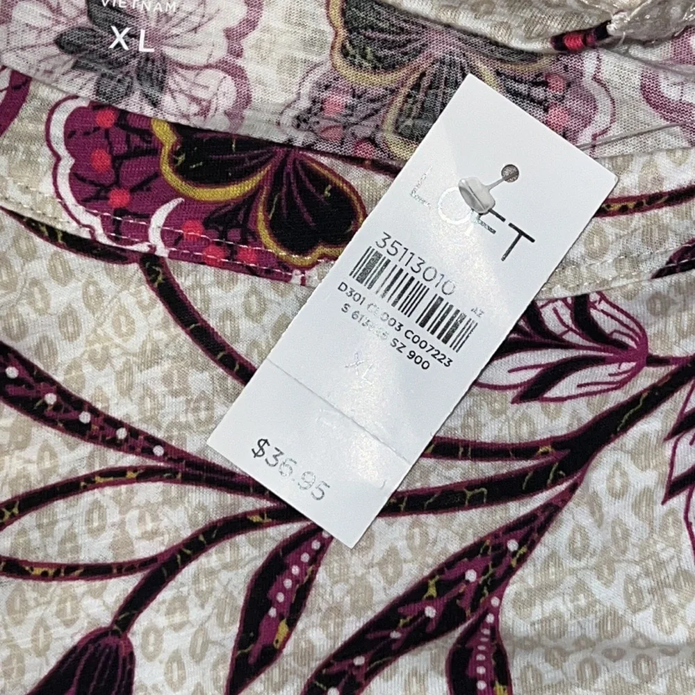 LOFT Botanical Everyday Crew Tee, Size XL, NWT - Picture 12 of 12